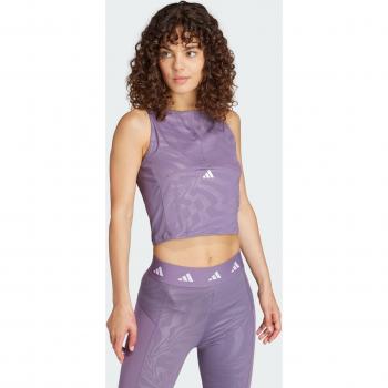 Top de entrenamiento recortado impreso Techfit para mujer adidas