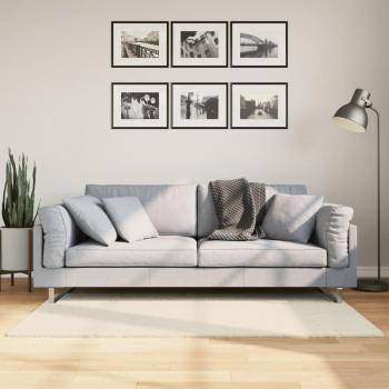 Alfombra larga pulida efecto crema 80x150 cm