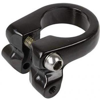 M-WAVE Abrazadera de sillín RACKY para adultos, color negro, diámetro 34,9 mm