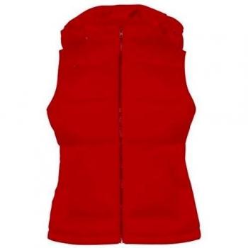 B&C Women's Zen+ Hooded Body Warmer Chaleco, Rojo