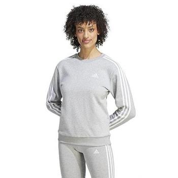Adidas Women's Essentials 3-Stripe Sweatshirt in Medium Grey Heather - Size L