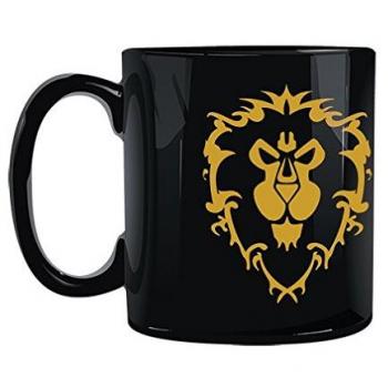 Warcraft 889343021596 Taza de Desayuno World of Alliance, 325 milliliters, cerámica, Negro