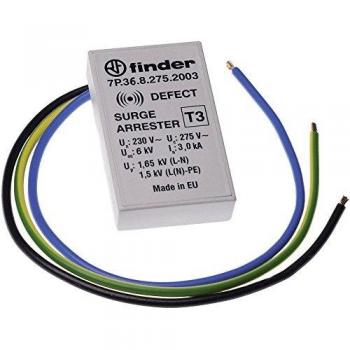 Scaricatore de Sobretensión Tipo 3 Finder 7P.36.8.275.2003, Monofásico, Incasable, 275VAC, 6kV, Protección de hasta 3 kA