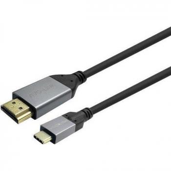 Cable USB-C a HDMI 7.5m Negro Vivolink con adaptador de género