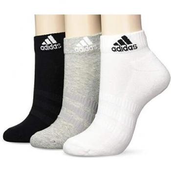 adidas Cush ANK 3PP Calcetines, Unisex Adulto, Medium Grey Heather/White/Black, KXL