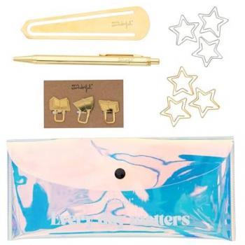 Kit para Decorar tu Agenda Every Day Matters 2025 - Incluye Estuche Transparente, 4 Marcapáginas y Bolígrafo con Tinta Azul - Dimensiones: 9x20x2 Cms