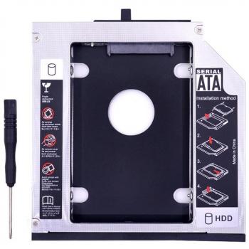 Carcasa de Aluminio SATA a USB 3.0 para HDD/SSD de 9.5mm Caddy Adapter