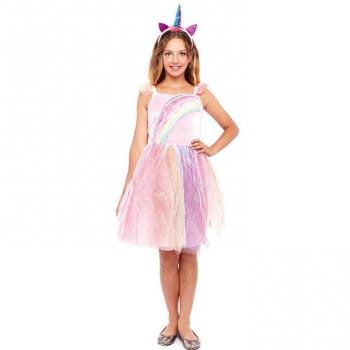 Disfraz de Unicornio Arcoíris Rosa para niña