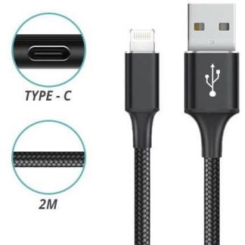 Cable USB-C Carga Rápida 2.4A 200cm Nylon Trenzado