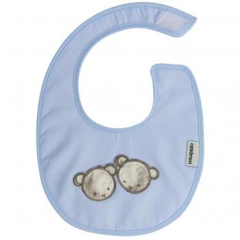 Cambrass Amichy - Babero redondo con velcro, color celeste