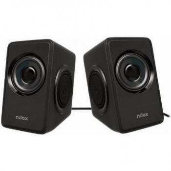 Nilox Altavoces 2.0 USB 10W RMS con Jack 3.5mm para PC en Negro