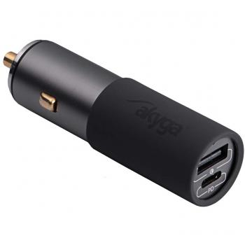 Cargador de coche Akyga AK-CH-26 100 W USB-A + USB-C PD Carga Rápida 3.0 Gris