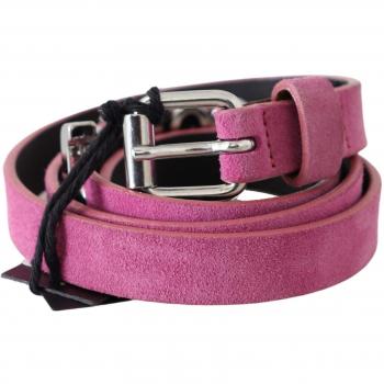 Just Cavalli Pink Silver Chrome Metal Buckle Waist Belt - 90 cm / 36 Inches