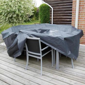 Funda de muebles de jardín para mesa redonda 118x70cm Nature Gris