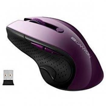 Canyon CMSW01P Mouse inalámbrico púrpura LED de 2.4GHz Sensor -Compatible con Windows/Mac OS 6 Botones