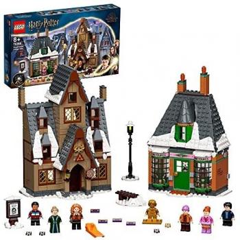 LEGO 76388 Harry Potter Visita a la Aldea de Hogsmeade, Tres Escobas, Set de Construcción, Juguete 20 Aniversario con Mini Figura Dorada Ron Weasley