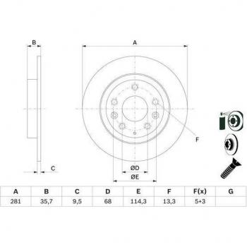 Disco de freno BOSCH 0 986 479 E55, volver, completo, 1 pieza