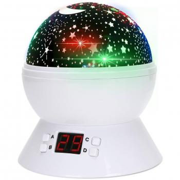 Regalos para Niños Lámparas Infantiles Regalo de Navidad Proyector Estrella 360 Grados de Rotación con 8 Modos de iluminación, LED Timer Auto-Apagado Lámpara de noche Decoración para Dormitorio de Niños, Camping