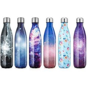 Botella Agua Acero Inoxidable 350/500/750ml, Botella Termica Reutilizable con Doble Aislamiento para Mantiene las bebidas frías por más de 24 horas, las bebidas calientes por 12 horas Libre de BPA