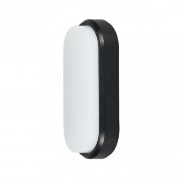 Aplique LED 12W 6400K Yucatan Oval IP65 Negro - Alta Potencia, Dimensiones: 19,8x9,8x5,5cm, Flujo Luminoso: 1140lm