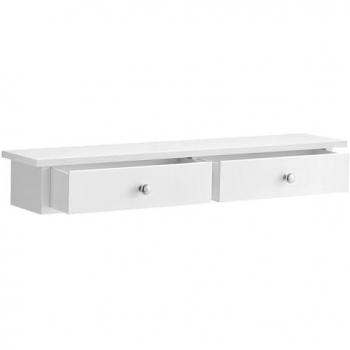 Estante de Pared con 2 Cajones Blanco MDF 65 x 15 x 10 cm