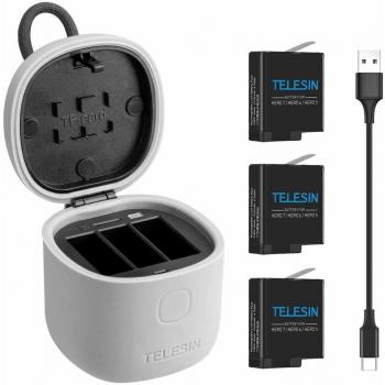 AuyKoo Cargador de Batería para GoPro Hero 7 6 5 Black, Cargador de 3 Canales