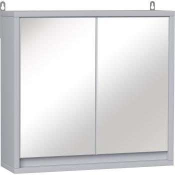 Armario de Baño con Espejo y 2 Puertas de Estilo Moderno y Estante Ajustable