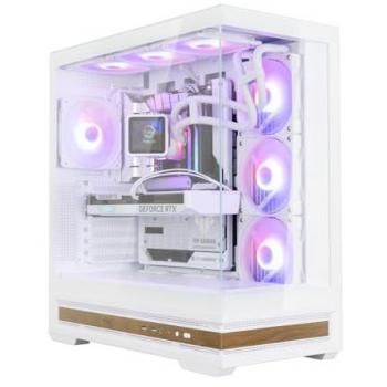 Zalman P40 Namu White Mid Tower ATX PC Case with RGB and Tempered Glass Panels