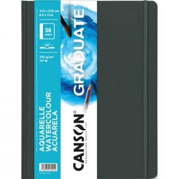 Cuaderno Canson Graduate Acuarela 21,6x27,9 cm 28 hojas 250 g grano fino
