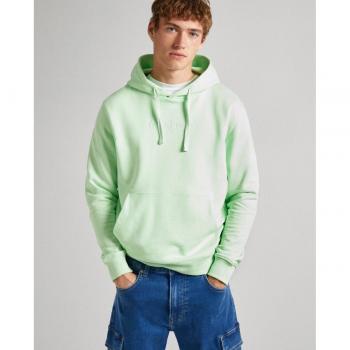 Pepe Jeans Joe Adjustable Hooded Sweatshirt for Men in Fresh Green, Casual, Sustainable Cotton, XL