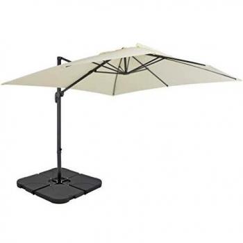 vidaXL Sombrilla de Jardín con Base Portátil Sombra Parasol Terraza Artículos de Exterior Casa Hogar Patio Porche Verano Paraguas para Sol Arena