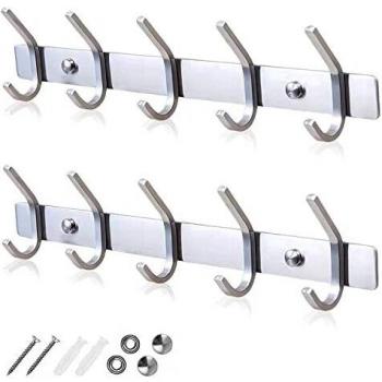 GlazieVault Coat Racks for Wall - Stainless Steel Coat Hooks