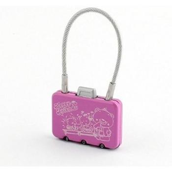 Sourcingmap-Maleta Equipaje 3Dial combinación de dígitos Contraseña Candado Rosa