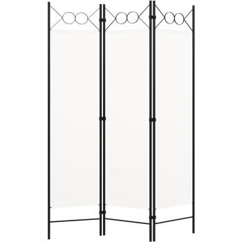vidaXL 3-Panel Room Divider White 120x180 cm