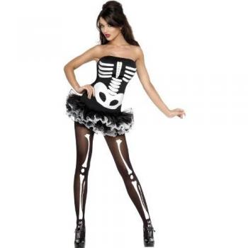 Women's Sexy Skeleton Costume - Size L