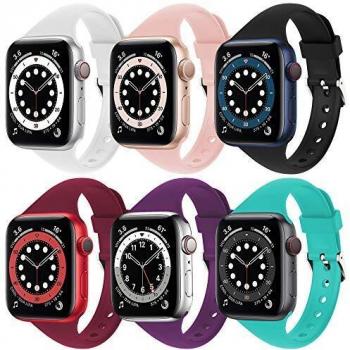 Correa Apple Watch, Correa Compatible con Apple Watch 44 mm 38 mm 42 mm 40 mm, Correa de Repuesto Deportiva de Silicona Suave Ultrafina de Adecuada para Apple Watch SE/iWatch Series 6 5 4 3 2 1