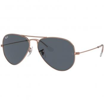 Ray-Ban Aviator Rose Gold Blue Unisex Sunglasses RB3025 9202R5 55mm