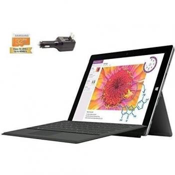 Microsoft Surface 3 Bundle - 4 Items: 128GB Wi-Fi Only Quard-Core 10.8-Inch Tablet, Original Black Keyboard, Samsung 32GB SDHC Card and 2-in-1 Travel Charger