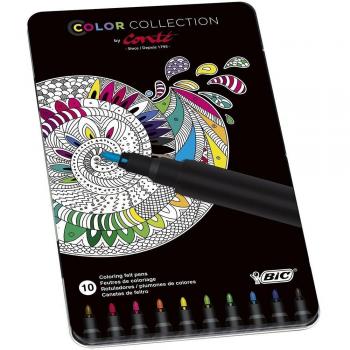 Conté rotuladores – colores Surtidos, Edición Limitada con Estuche Metálico de 10 unidades