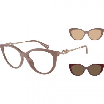 Emporio Armani EA4213U Women's Cat Eye Sunglasses with Clip-On in Brown (Frame Only)