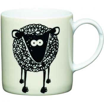Taza para Café con Motivos de Oveja, Porcelana, Multicolor, 7x4x7 cm