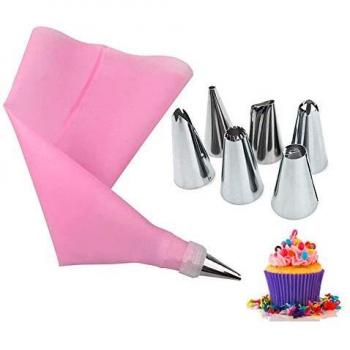 Tukcherry 8pcs Boquillas para Manga Pastelera Incluyendo Boquillas de Acero Inoxidable, Bolsas de Pastelería, Acopladores, Pasteles para Hornear Juego de Decoración para Cupcakes