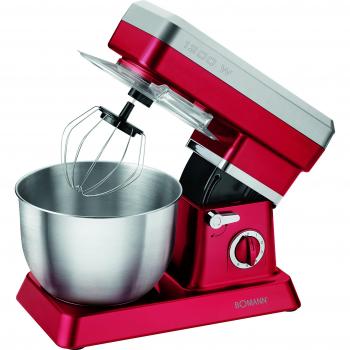 Bomann KM 398 CB - Batidora Amasadora de Repostería, Capacidad de 6,3 Litros, 8 Velocidades, Potencia de 1200W, Color Rojo
