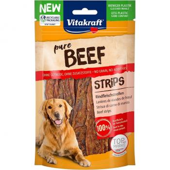 Vitakraft BEEF Tiras de Carne de Vaca para Perros - Pack Económico: 3 x 80 g