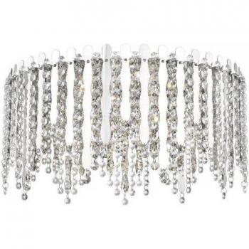 Plafón de diseño Belize Chrome 6 bombillas 25,5cm, Plafón empotrado led de 6 luces, Plafón de cristal cromado