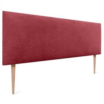Cabecero Tapizado de Polipiel o Tela AQUALINE Liso con Patas para Cama (145x105cm, Rojo)