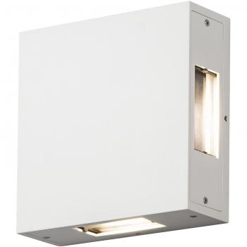 Lámpara de pared Gnosjö Konstsmide 7984-250 A para exteriores, aluminio, color blanco, 6 x 17 x 17 cm