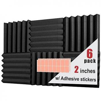 A2S Protection Paneles de espuma acústica de 2 x 12 x 12 pulgadas insonorización, azulejos de espuma de estudio Firepr, 50 g, 6 pcs
