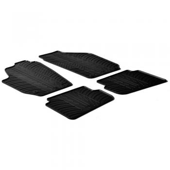 Rubber Car Mats GL 0330 Set de Alfombras de Caucho con Clips de Montaje Perfil T, 4 Unidates