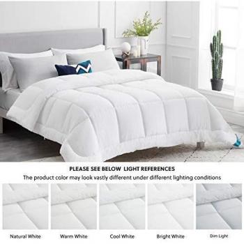 Bedsure Edredon Cama 120 Invierno - Relleno Nordico 220x200 cm de 450 gr/m², Fibra Suave y Antiacaro, Caliente y Gordo Blanco